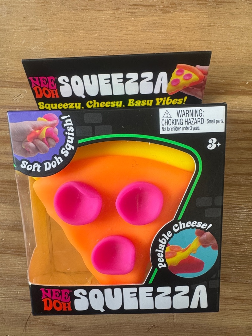 Nee Doh Squeezza Pizza Soft Doh Squisher - Orange & Pink